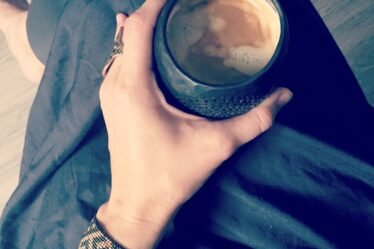 Calm morning coffee ritual