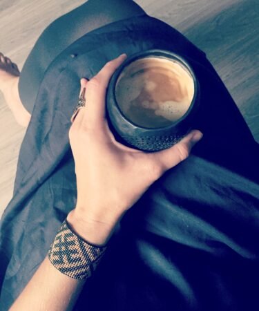 Calm morning coffee ritual
